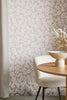 Natural and calming Kindred Leaf Neutral wallpaper featuring a muted color palette