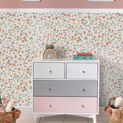 Next Wallpaper Woodland Ditsy Lavender and Peach