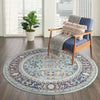 Ankara Global Rug 14 Teal Multi- Round