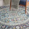 Ankara Global Rug 14 Teal Multi- Round