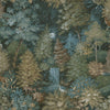 Holden Midnight Woods Wallpaper Teal Yellow 