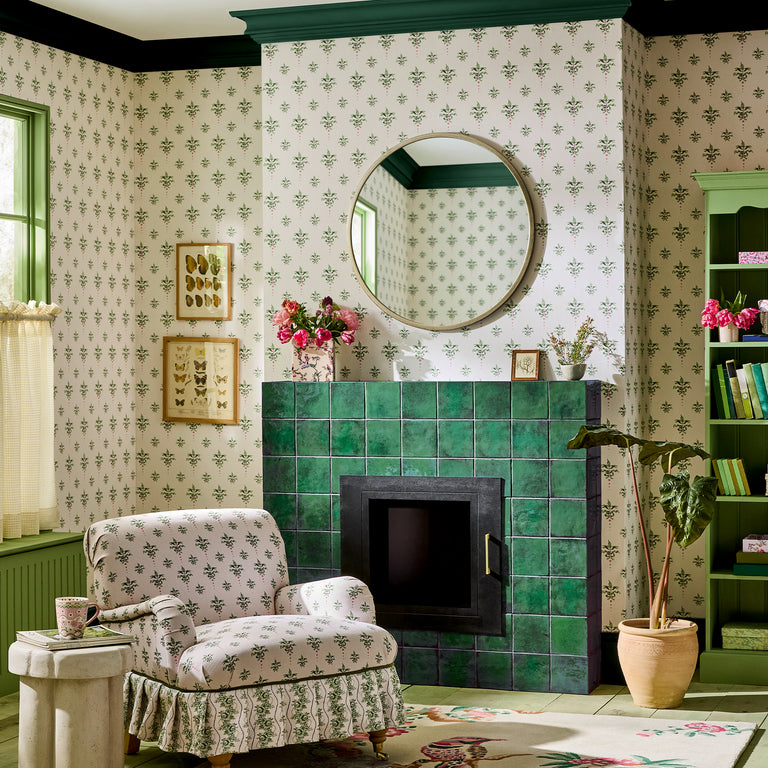 Cath Kidston Cath Crest Wallpaper Cream – Heritage Style Decorative Wallpaper Roll, Paste the Wall