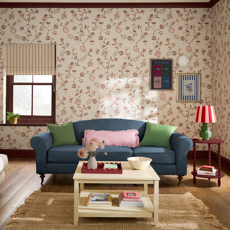 Joules Tree of Life Floral Wallpaper – Chocolate & Burgundy, Botanical Design, Paste-the-Wall, 52cm Width