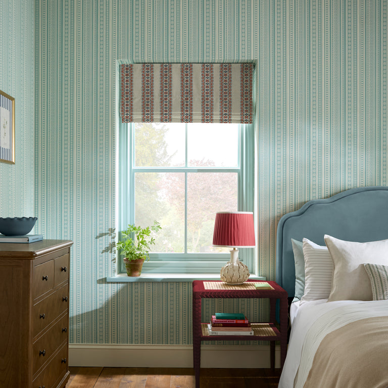 Joules Decorative Stripe Wallpaper Duck Egg Blue Soft Textured Paste-The-Wall 52cm Width Elegant Stripe Wallpaper