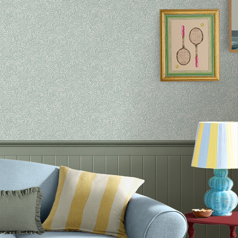 Joules Willow Leaf Floral Wallpaper Duck Egg Blue – Elegant Soft-Tone Wallpaper for Bedrooms & Living Rooms
