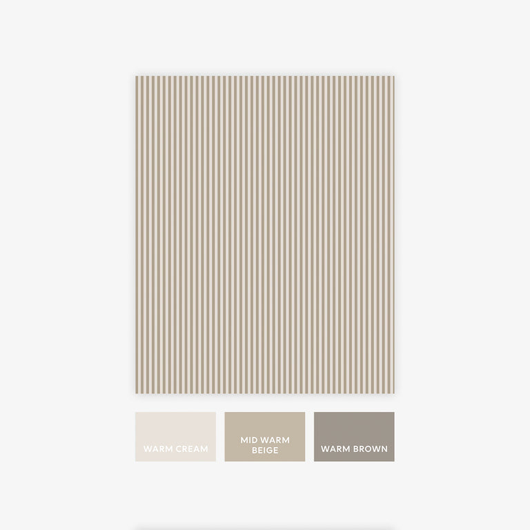 Next Ticking Striped Wallpaper Natural, Neutral Classic Design, Paste the Wall, Washable Non-Woven Roll