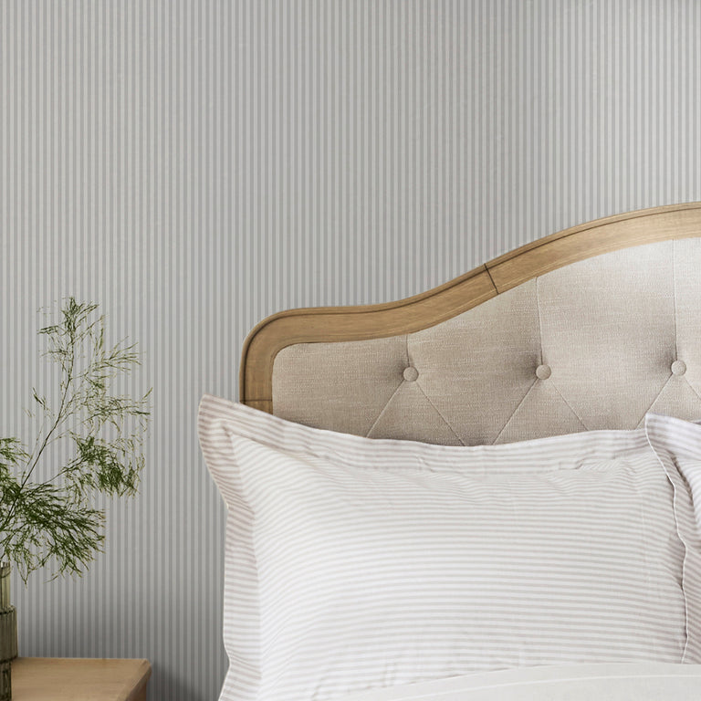 Next Ticking Striped Wallpaper Soft Grey – Neutral Classic Stripe Design, Paste the Wall, Easy Hang, 10m Roll