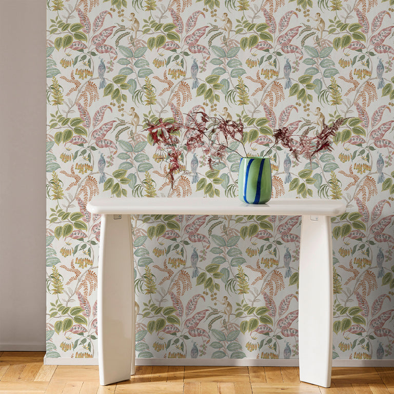 Next Tropical Wonder Floral Wallpaper Ivory – Elegant Palm Leaf Design, Neutral Botanical Floral Wallpaper for Bedrooms & Living Spaces