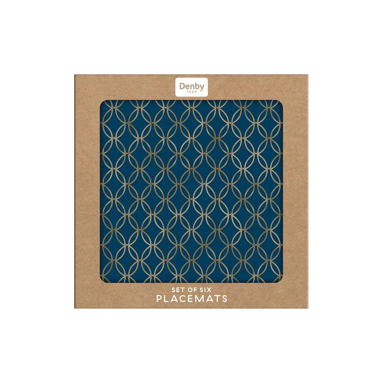 Denby Modern Deco Placemats Set of 6 – Stylish Dining Table Placemats with Contemporary Design