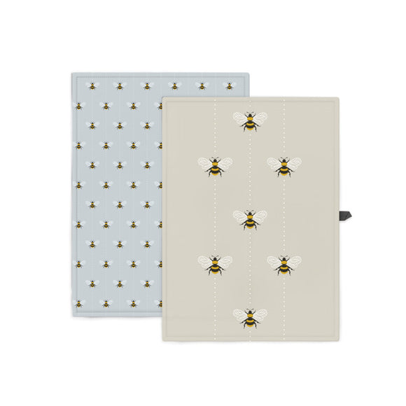 The Bee Set of 2 Tea Towels by Tipperary Crystal – Stylish and functional kitchen essentials featuring a charming bee design, perfect for adding sophistication to your culinary space.