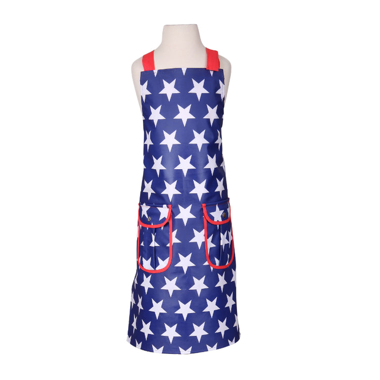 Star Childrens Apron Blue
