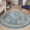 Ankara Global Rug 17 Ivory Light Blue- Round