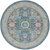 Ankara Global Rug 17 Ivory Light Blue- Round