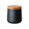 Denby Black Storage Canisters with Acacia Wooden Lids