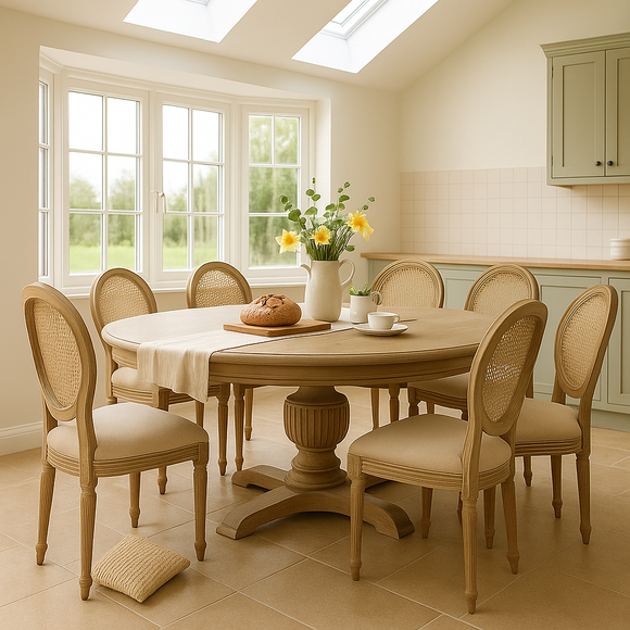 Sofia Round Dining Table 1.8m Rustic Brown