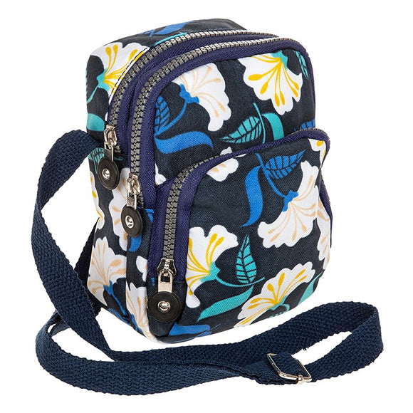 Navy Floral Cross Body Bag