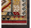 Rukas 0232A Geometric Rug  with a fringed end