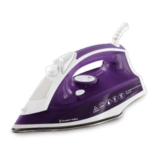 An image showcasing the Russell Hobbs Steam Iron 2400W, your go-to tool for effortless wrinkle removal and perfectly pressed clothes.