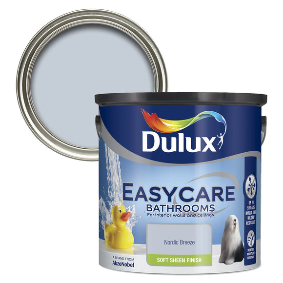 Dulux Bathrooms Nordic Breeze: A cool and crisp shade of blue that brings a touch of Scandinavian charm to your bathroom
