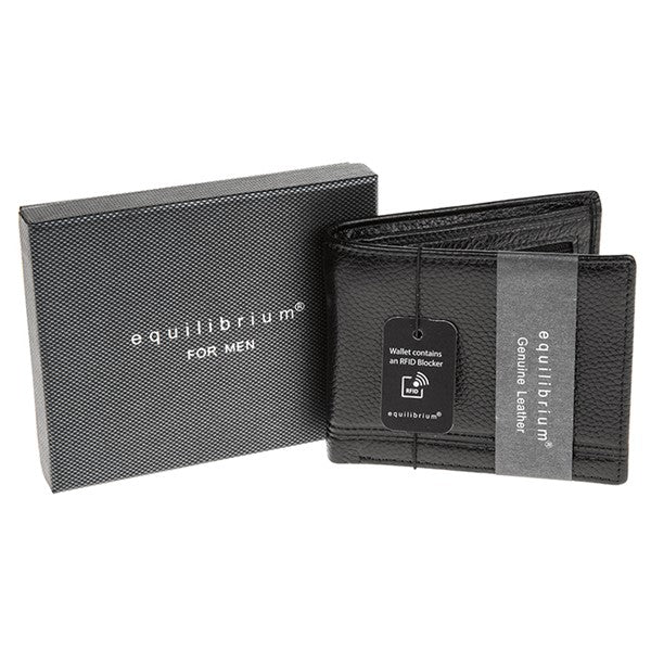 Equilibrium For Men RFID Leather Wallet Black