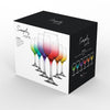 Visualize the elegance of the Fame Ombre Wine Glass Set, showcasing the ombre design transitioning from clear to a rich wine hue.