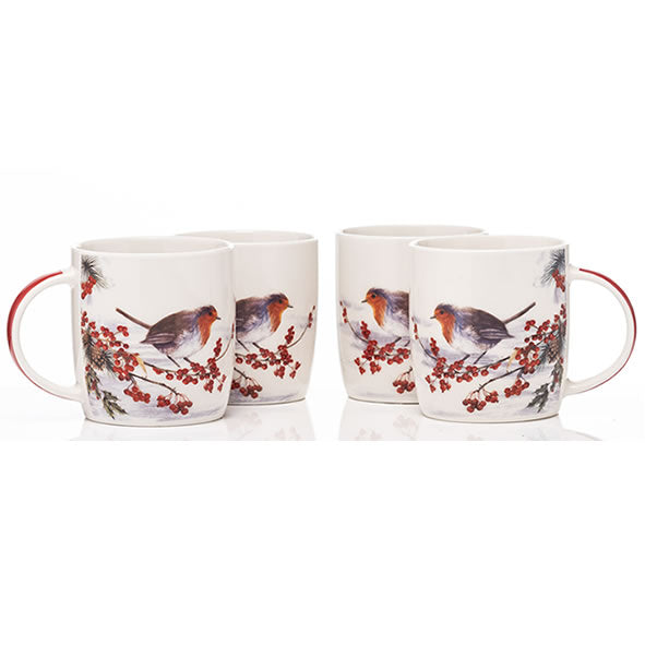 Newgrange Living Robin Bone China Mugs Set of 4