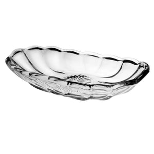 Serve up a classic dessert delight in the Banana Split Glass Serving Dish, a charming vessel designed to showcase the perfect banana split.
