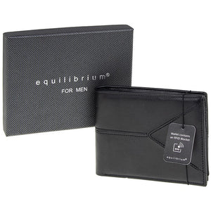 Equilibrium Modern V Stitched Wallet Black