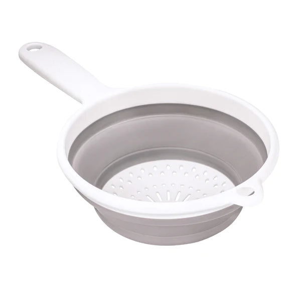 Space Saving Collapsible Colander for Cooking, Foldable Kitchen Strainer with Easy Drain Design
