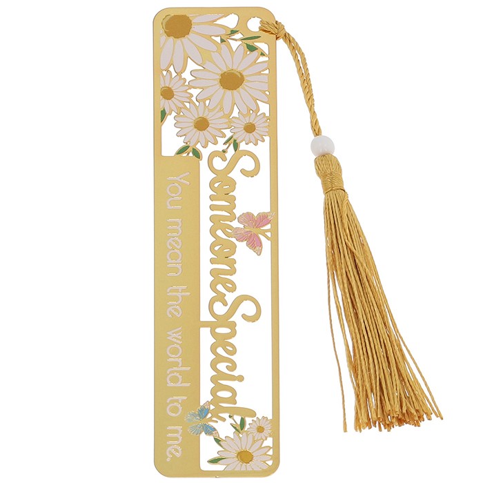 Blossom Bookmark Someone Special Gift – Gold Daisy & Butterfly Metal Bookmark with Tassel Keepsake