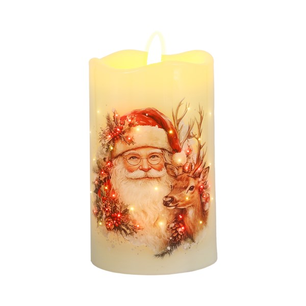 LED Santa Christmas Candle 7.5cm x 12.5cm