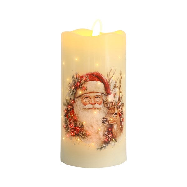 LED Santa Christmas Candle 7.5cm x 15cm