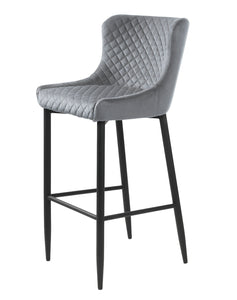 Ottowa Bar Stool Grey Velvet: Stylish Seating Solution for Your Dining Area