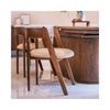 Cofra Danu dining chair with truffle seat pad on Bordo oak frame