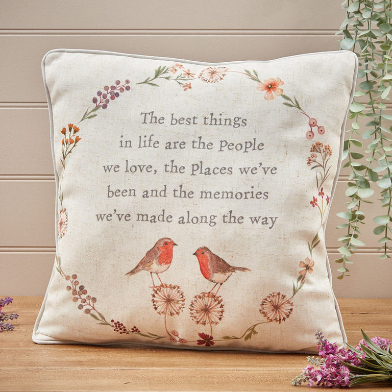 Robin memory Verse Cushion