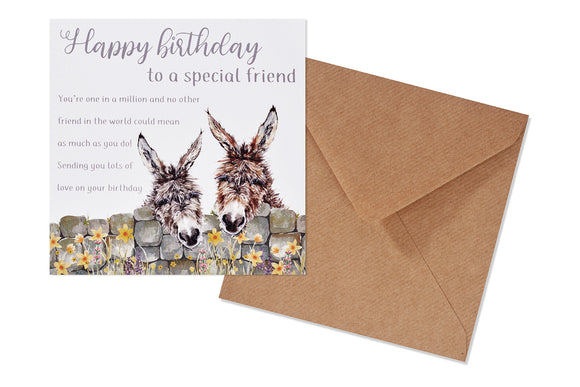 Donkey Card: Send Warm Wishes with Heartfelt Greetings - Ideal for All Birthdays!