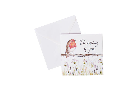 Thinking Of You Robin Card: Sending Warm Thoughts and Good Wishes - Perfect for Brightening Someone's Day!