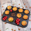 Get creative in the kitchen with the 12 Cup Bun Tray: Ideal for making sweet or savory delights in a convenient and compact size.