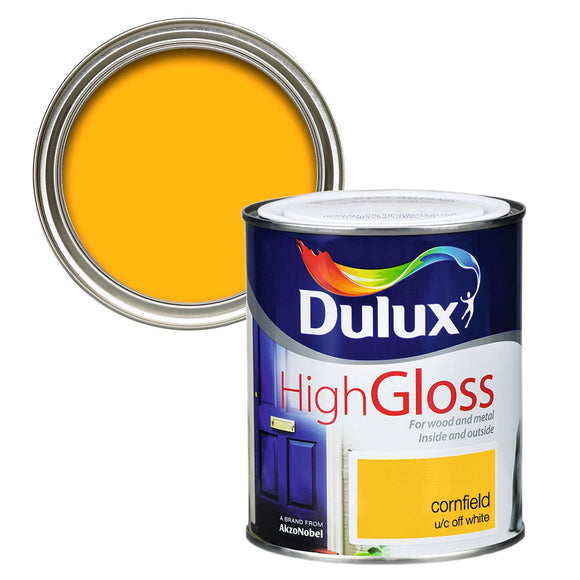 Dulux High Gloss Cornfield: A vibrant and glossy yellow for a standout finish.