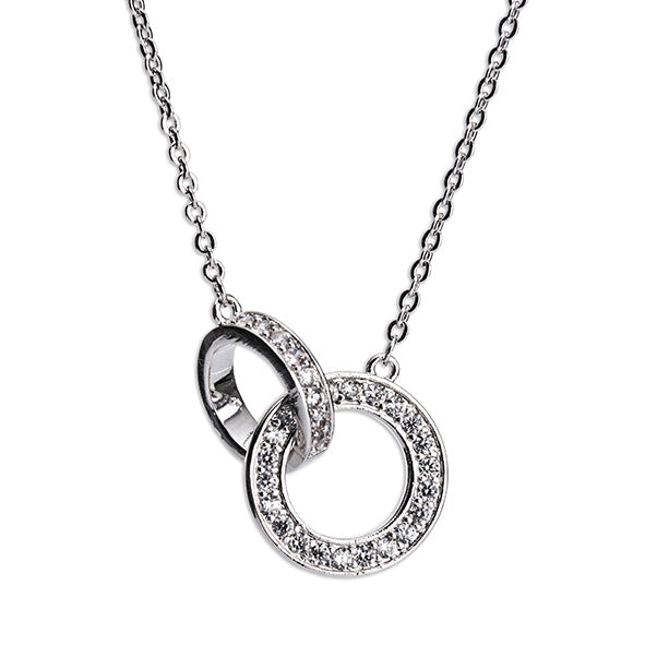 Newgrange Silver Interlocking Diamante Necklace
