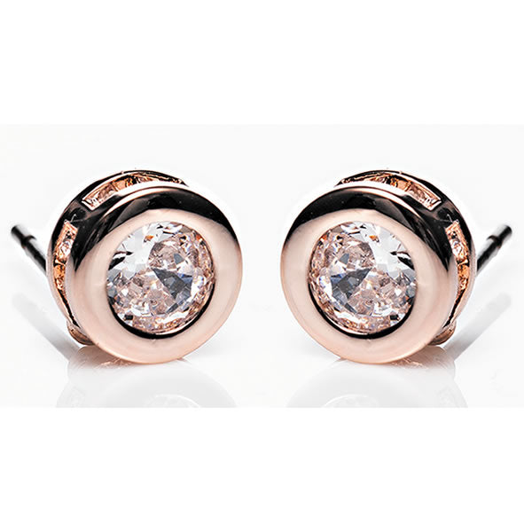 Newgrange Rose Gold Large Stone Earrings
