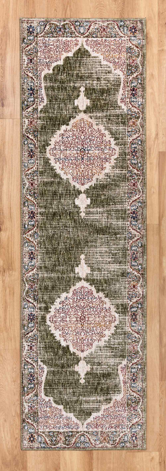 Alhambra Rug 6594B Ivory Green - Runner