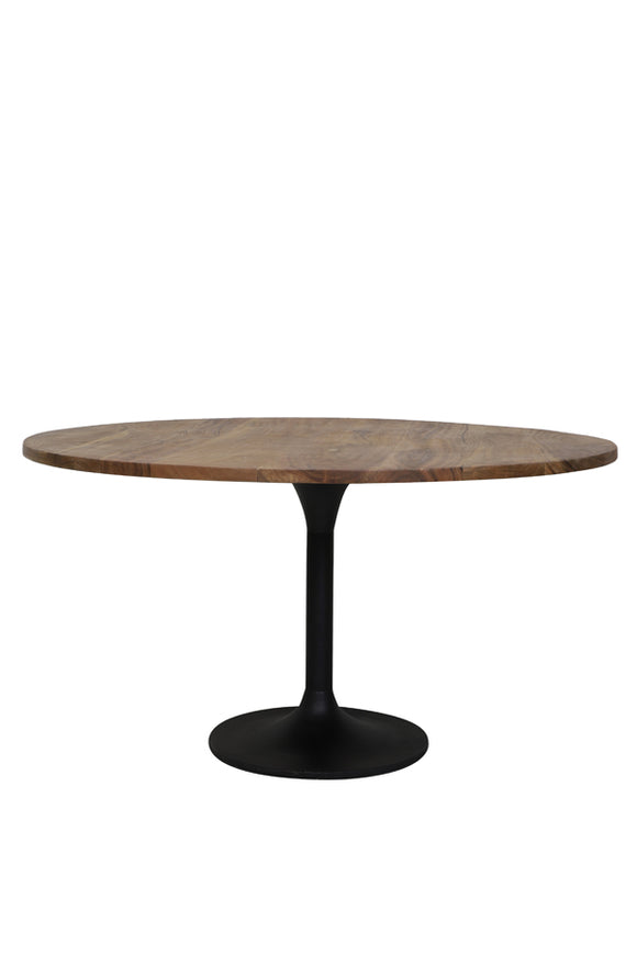  A stunning dining table in acacia wood-black, perfect for stylish and modern interiors.