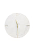  The Moreno Marble White Clock displayed on a wall, showcasing its elegant design and reliable timekeeping.