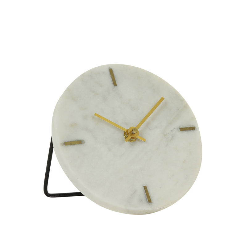 Moreno Marble White Table Clock