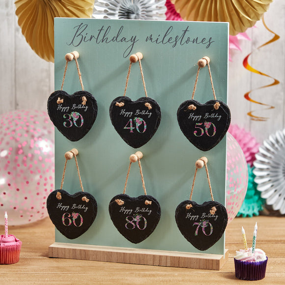 An image of the Birthday Slate Hanger showcasing its elegant design, perfect for adding sophistication to your birthday celebrations.