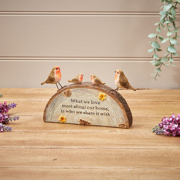 An image of the Robin Family Resin Block, showcasing its intricate detail and heartwarming design, perfect for celebrating family bonds.