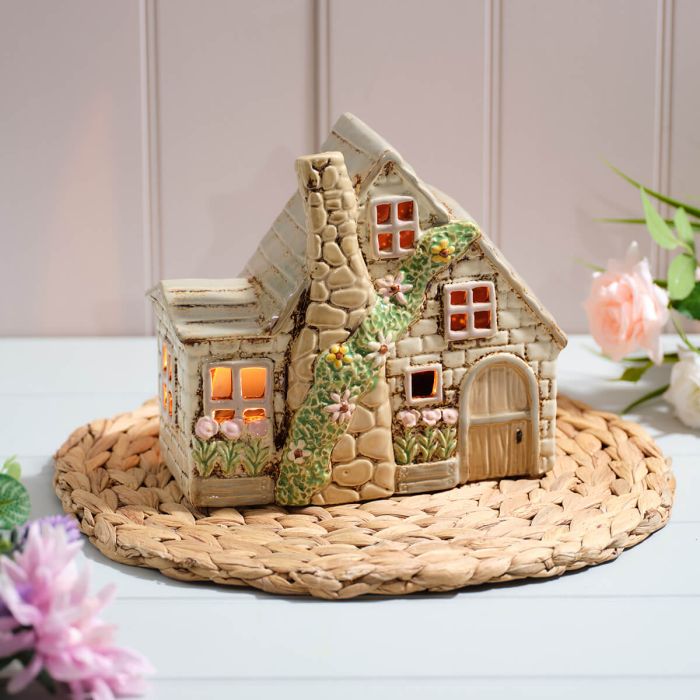 Cottage Garden Stoneware Double Cottage Candle Holder