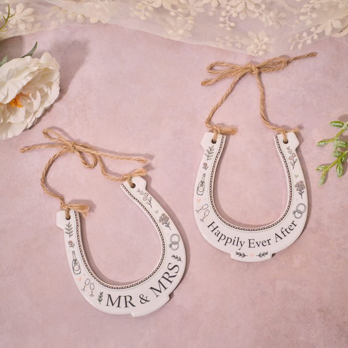 Happily Ever After Ceramic Horseshoe Hanger