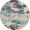 Nourison Rug Celestial Rug 02 Ivory Teal Blue - Round